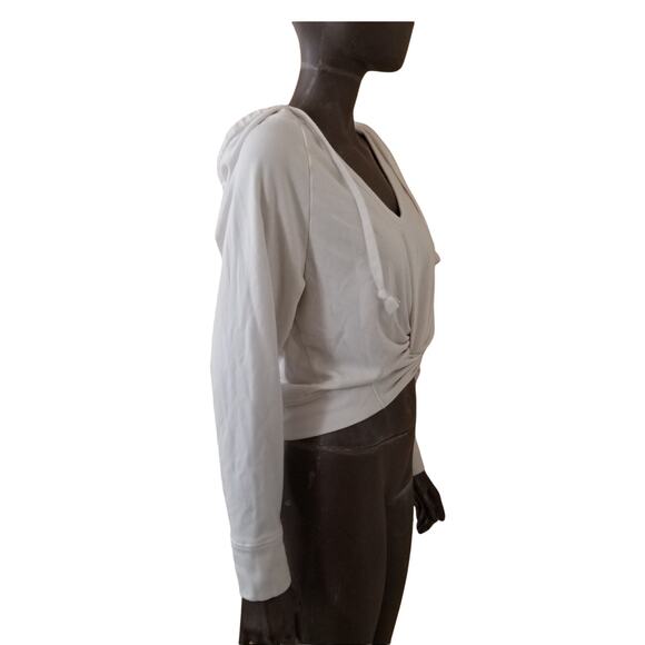 Fabletics Sydney Hoodie Sweatshirt Womens XS White Twist Front - Picture 7 of 11
